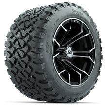 GTW Spyder Machined/Black 12 in Wheels with 20x10-R12 GTW Nomad All-Terrain Tires  Full Set