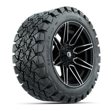 GTW® Stealth Gloss Black/Machined 14 in Wheels with 22x10-14 Timberwolf All-Terrain Tires – Full Set