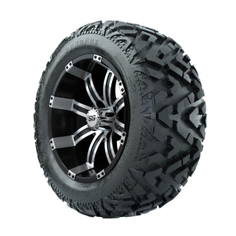 14ù GTW Tempest Black and Machined Wheels with 23ù Barrage Mud Tires  Set of 4