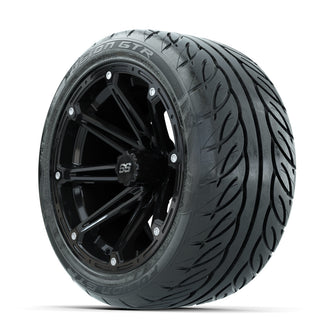 GTW Element Black 14 in Wheels with 225/40-R14 Fusion GTR Street Tires  Full Set