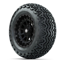 GTW® Barricade Gloss Black 14 in Wheels with 23x10-14 Predator All-Terrain Tires – Full Set