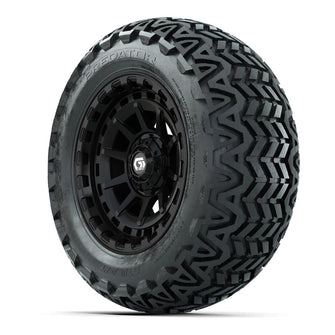 GTW® Barricade Gloss Black 14 in Wheels with 23x10-14 Predator All-Terrain Tires – Full Set