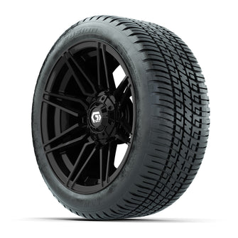 GTW Stealth Gloss Black 14 in Wheels with 205/30-14 Fusion Street Tires  Full Set