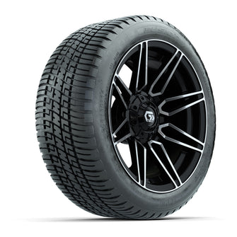 GTW Stealth Gloss Black/Machined 14 in Wheels with 205/30-14 Fusion Street Tires  Full Set