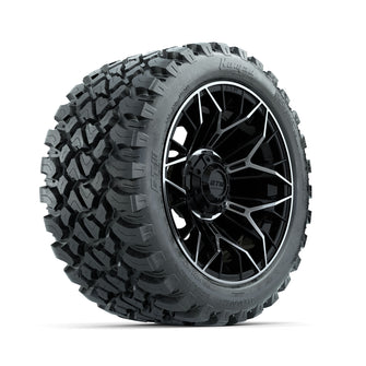 Set of (4) 14 in GTW Stellar Machined & Black Wheels with 23x10-R14 Nomad All-Terrain Tires