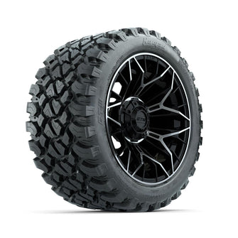 Set of (4) 14 in GTW® Stellar Machined & Black Wheels with 23x10-R14 Nomad All-Terrain Tires