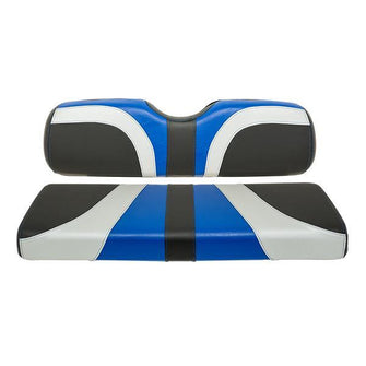 RedDot Blade Front Seat Covers for Club Car Precedent - Alpha Blue / Silver / Black Carbon Fiber