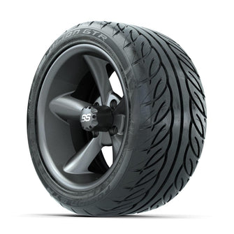 GTW Godfather Matte Grey 14 in Wheels with 225/40-R14 Fusion GTR Street Tires – Full Set