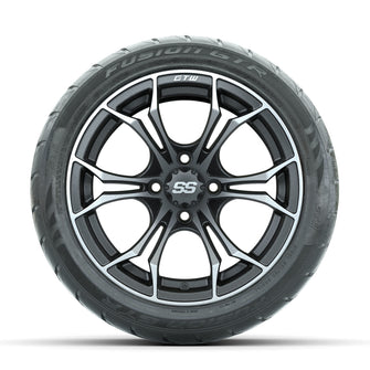 GTW Spyder Matte Grey 14 in Wheels with 225/40-R14 Fusion GTR Street Tires  Full Set