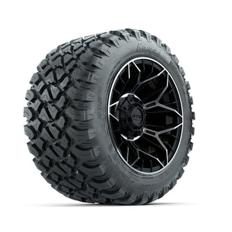 Set of (4) 12 in GTW Stellar Machined & Black Wheels with 22x11-R12 Nomad All-Terrain Tires