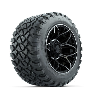 Set of (4) 12 in GTW® Stellar Machined & Black Wheels with 22x11-R12 Nomad All-Terrain Tires PN# A19-771