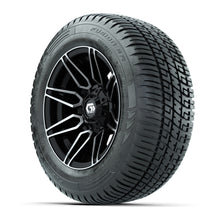 GTW Stealth Black/Machined 12 in Wheels with 215/50-R12 Fusion S/R Steel Belt Radial Tires  Full Set