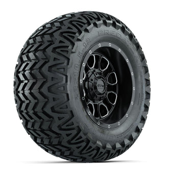 Set of (4) 12 in GTW® Volt Machined & Black Wheels with 23x10.5-12 Predator All-Terrain Tires