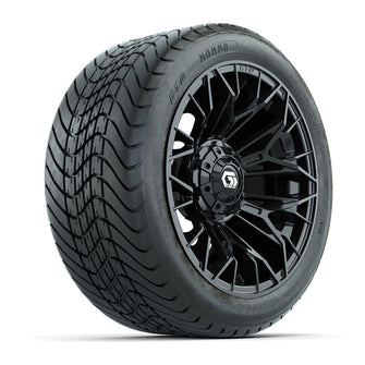 Set of (4) 14 in GTW Stellar Black Wheels with 225/30-14 Mamba Street Tire