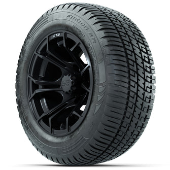 GTW Spyder Matte Black 12 in Wheels with 215/50-R12 Fusion S/R Street Tires  Full Set