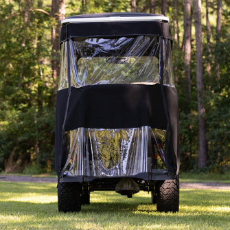 RedDot EZGO Express S4 Elite with 80” Non Modular Top White 3-Sided Track Style Vinyl Enclosure (Years 2023-Up)