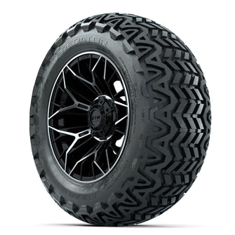 Set of (4) 14 in GTW Stellar Machined & Black Wheels with 23x10-14 Predator All-Terrain Tires