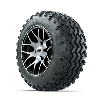 GTW Pursuit Machined/Black 12 in Wheels with 22x11.00-12 Rogue All Terrain Tires  Full Set