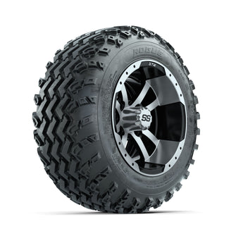 GTW Storm Trooper Machined/Black 12 in Wheels with 22x11.00-12 Rogue All Terrain Tires  Full Set