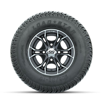 GTW Spyder Machined/Matte Grey 10 in Wheels with 205/65-10 Kenda Load Star Street Tires – Full Set