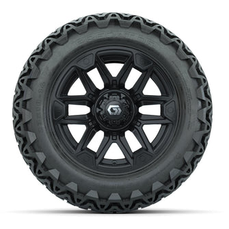 GTW® Graffiti Gloss Black 14 in Wheels with 23x10-14 Predator All-Terrain Tires – Full Set