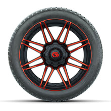 GTW Stealth Gloss Black/Red 14 in Wheels with 205/30-14 Fusion Street Tires  Full Set