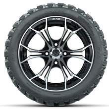 GTW Spyder Machined/Black 14 in Wheels with 23x10-14 GTW Nomad All-Terrain Tires  Full Set