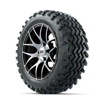 GTW Pursuit Machined/Black 14 in Wheels with 23x10.00-14 Rogue All Terrain Tires – Full Set