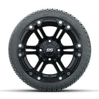 GTW Specter Matte Black 12 in Wheels with 205/30-12 Fusion Street Tires  Full Set