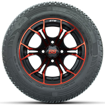 Set of (4) 12 in GTW Spyder Wheels with 215/50-R12 Fusion S/R Street Tires