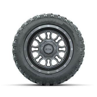 GTW Volt Gunmetal/Machined 12 in Wheels with 22x11-R12 Nomad All Terrain Tires  Full Set