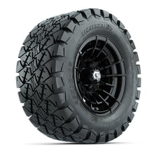 GTW® Boost Gloss Black 12 in Wheels with 22x10-12 Timberwolf All-Terrain Tires – Full Set