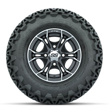 GTW Spyder Machined/Matte Grey 10 in Wheels with 20x10-10 Predator All Terrain Tires  Full Set