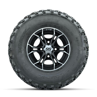 GTW Spyder Machined/Black 10 in Wheels with 22x11.00-10 Rogue All Terrain Tires – Full Set