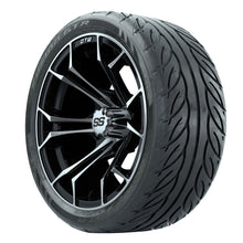 GTW Spyder Machined/Black 14 in Wheels with 205/40-14 Fusion GTR Steel Belted Tires  Full Set