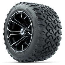 GTW Spyder Machined/Black 12 in Wheels with 20x10-R12 GTW Nomad All-Terrain Tires  Full Set