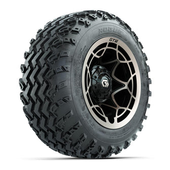 GTW® Nexus Gloss Black/Satin Bronze 12 in Wheels with 22x11.00-12 Rogue All-Terrain Tires – Full Set