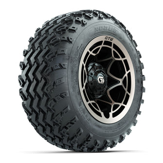 GTW Nexus Gloss Black/Satin Bronze 12 in Wheels with 22x11.00-12 Rogue All-Terrain Tires  Full Set