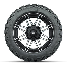 GTW® Stealth Gloss Black/Machined 14 in Wheels with 22x10-14 Timberwolf All-Terrain Tires – Full Set