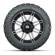 GTW Stealth Gloss Black/Machined 14 in Wheels with 22x10-14 Timberwolf All-Terrain Tires  Full Set