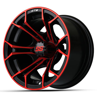 12" GTW Spyder Black with Red Accents Wheel