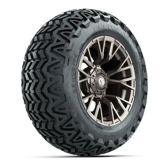 GTW® Vandal Satin Bronze/Machined 14 in Wheels with 23x10-14 Predator All-Terrain Tires – Full Set