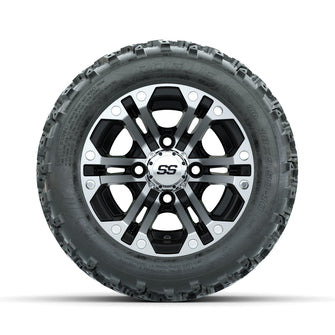 GTW Specter Machined/Black 10 in Wheels with 18x9.50-10 Rogue All Terrain Tires  Full Set