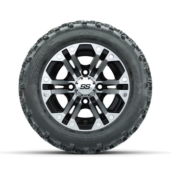 GTW Specter Machined/Black 10 in Wheels with 18x9.50-10 Rogue All Terrain Tires – Full Set