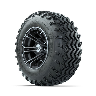 GTW Spyder Machined/Matte Grey 10 in Wheels with 20x10.00-10 Rogue All Terrain Tires  Full Set