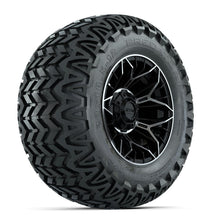 Set of (4) 12 in GTW® Stellar Machined & Black Wheels with 23x10.5-12 Predator All-Terrain Tires