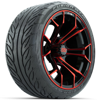 GTW Spyder Red/Black 15 in Wheels with 215/40-R15 Fusion GTR Street Tires  Full Set