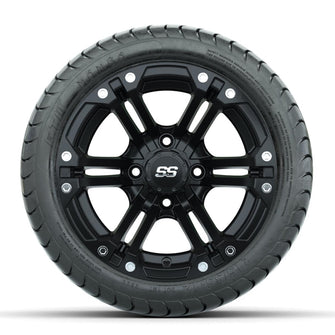 GTW Specter Matte Black 12 in Wheels with 215/35-12 Mamba Street Tires – Full Set