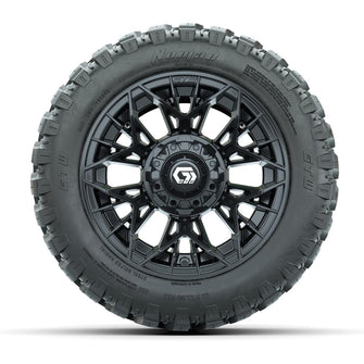 Set of (4) 12 in GTW® Stellar Black Wheels with 22x11-R12 Nomad All-Terrain Tires