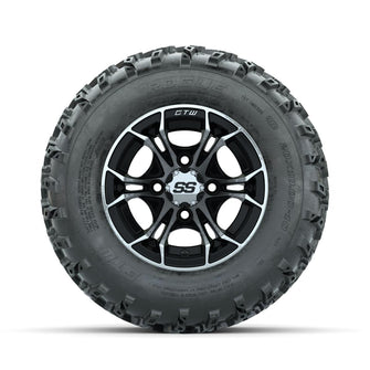 GTW Spyder Machined/Black 10 in Wheels with 20x10.00-10 Rogue All Terrain Tires – Full Set